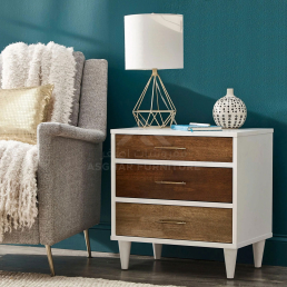 Cassie 3 Drawer Nightstand White