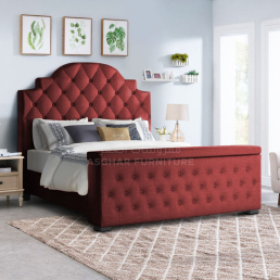 Monero Tufted Storage Bed Maroon