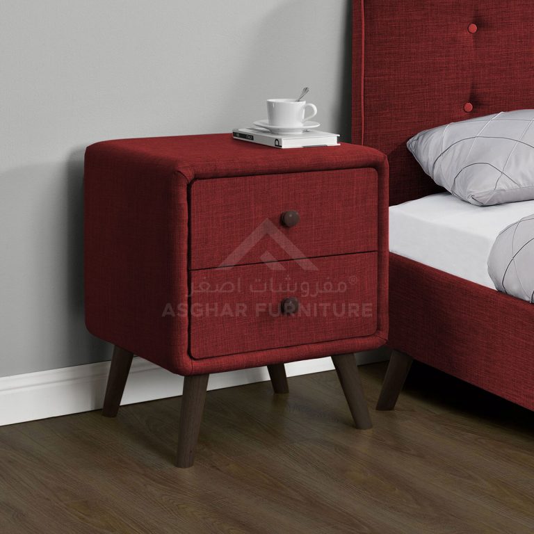 Selene Florid Bedside Table Maroon