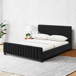 upholstered bed black