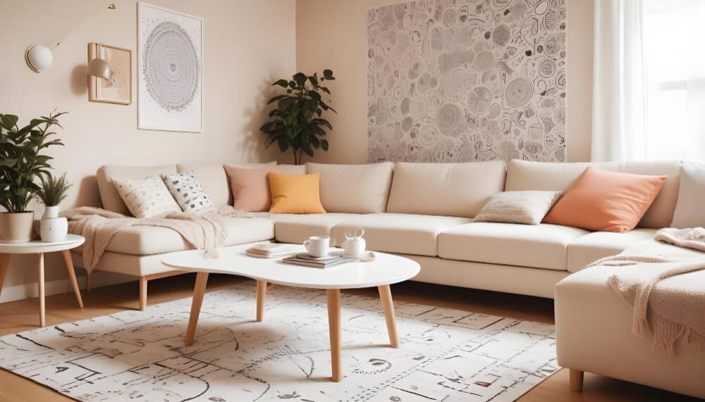 scandinavian themed sofa set